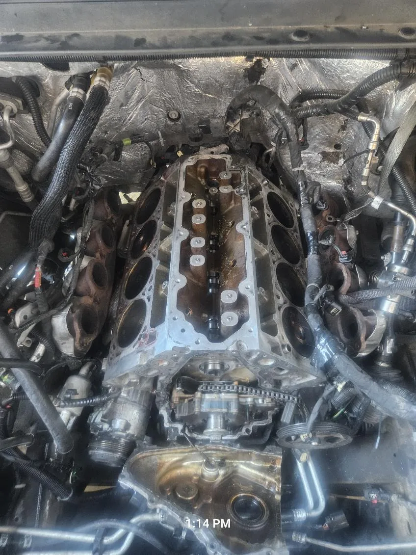 Engine disassembled for internal repair